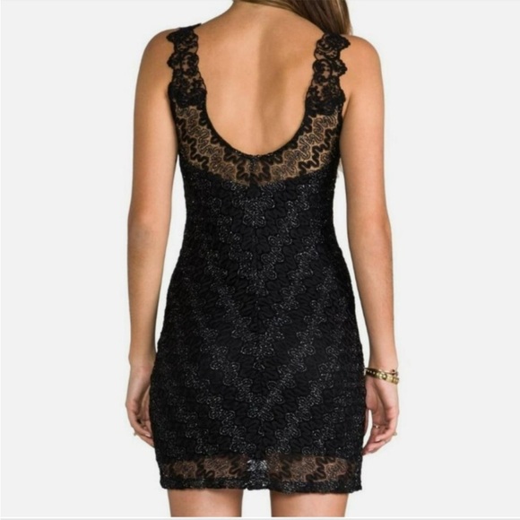 Free People - Foiled Again Fitted Black / Silver Lace Tank Mini Dress - XS - EUC - Picture 3 of 15
